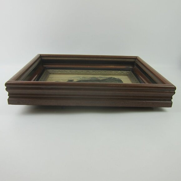 Antique Victorian Deep Picture Frame Wood Gilt La Mode Paris Print in Glass 16" - Picture 11 of 15